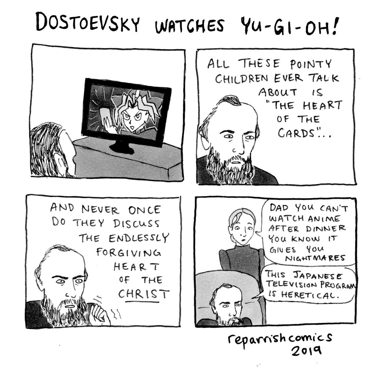 Dostoevsky watches Yu-Gi-Oh!